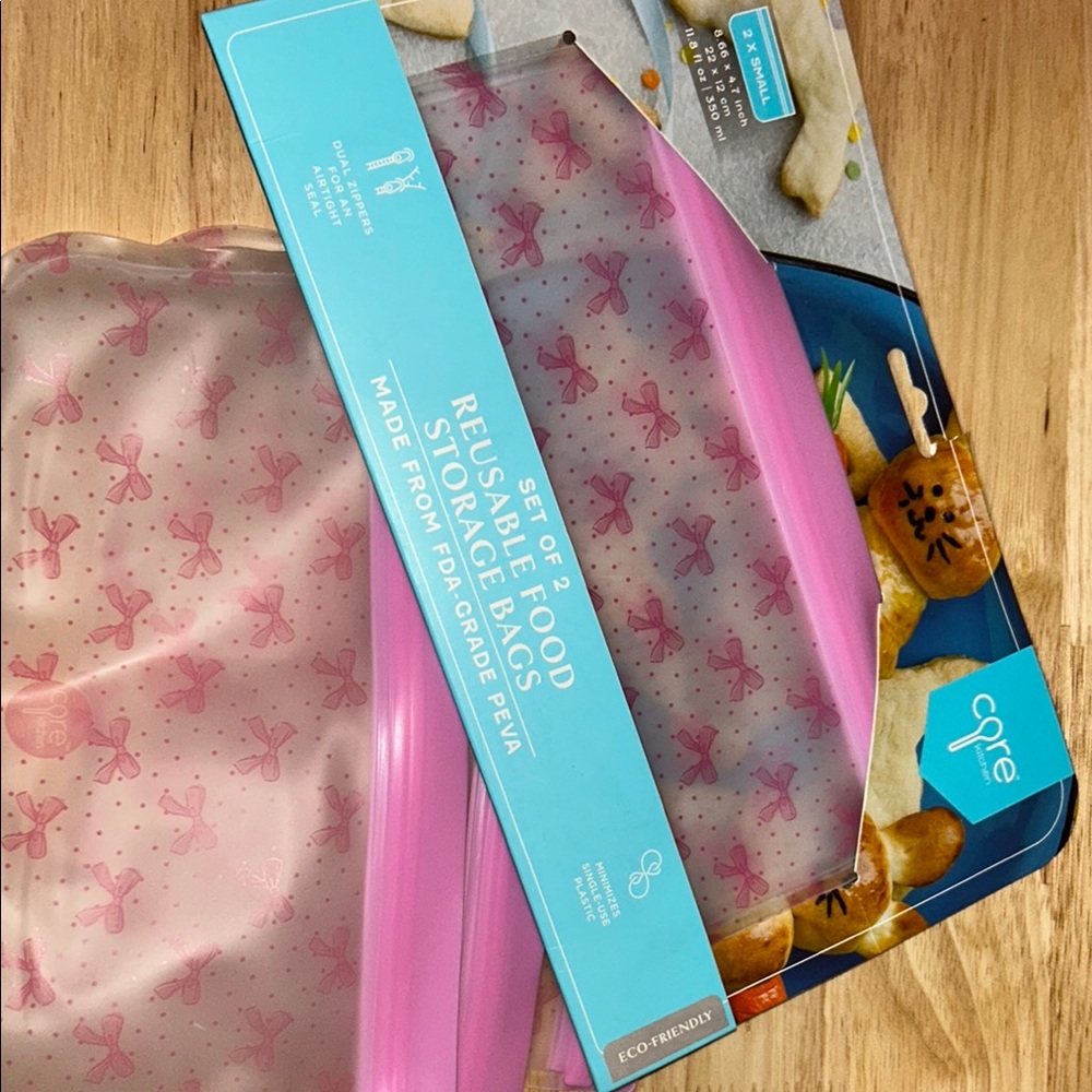 Pink Reusable Food Storage Bags